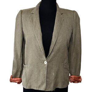 Harve Benard Brand Single-Breasted Beige Blazer Jacket Women's Size 6 (READ)